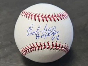 Bob Feller SIGNED Inscribed HOF 62 OMLB Baseball TRISTAR MLB Hologram DUAL COA - Picture 1 of 7