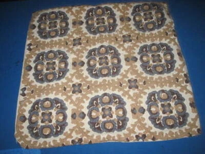 Funda de almohada retro bordada gris y tostada 19" x 19" cierre de cremallera usada en excelente estado Foto 1 de 4