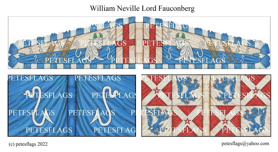 28mm Medieval Wars of the Roses Flags William Neville Lord Fauconberg Yorkist - Image 1 of 1