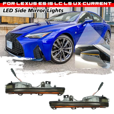 Lámpara de espejo lateral LED secuencial ahumada luz de señal de giro para Lexus LS 2018-2025 Foto 1 de 4