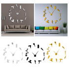 Mirror Wall Clock DIY Frameless Large 3D Mirror Wall Sticker Watches For Home