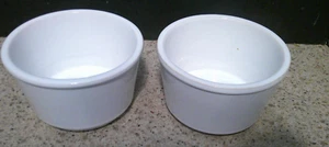 Set of 2 Small White Ceramic Bowls Condiments Dipping Bowl - Picture 1 of 7