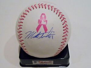 Mark Trumbo Signed 2013 Mother's Day Breast Cancer Baseball w/COA Angels #3