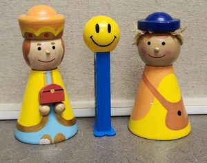 Vintage Tomte Holz Weisen Krippe Schweden Volkskunst bemalt MCM Mid Century  - Bild 1 von 8