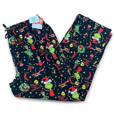 Pijama para hombre The Grinch Navidad ropa de dormir pantalones de salón 100 % algodón XL Foto 1 de 4