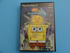 SPONGEBOB'S ATLANTIS SQUAREPANTIS PS2 COVER ART IN BLOCKBUSTER VIDEO CASE - Picture 1 of 3