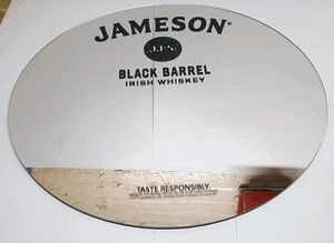 Letrero de barra espejo barril negro whisky irlandés Jameson 20" diámetro nuevo peso ligero  - Imagen 1 de 3