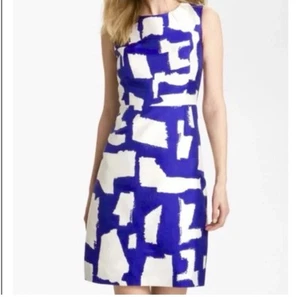 Kate Spade Women Size 2 Silk Blend Abstract Print Cocktail Dress Zip EUC - Picture 1 of 11