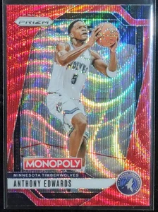 2024-25 Prizm Monopoly Anthony Edwards Red Wave Prizm Timberwolves - Picture 1 of 2