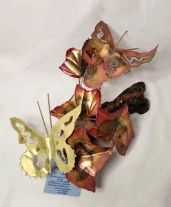 Scultura opera d'arte Ron Orcutt farfalla ottone e rame metallo 10" firmata - Foto 1 di 10