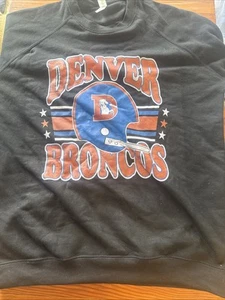 Vtg Denver Broncos Black sweater Size XL Runs Small - Picture 1 of 4