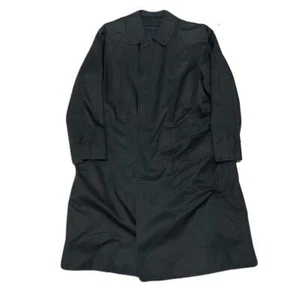 Burberry London Balmacaan Coat Navy Blue Polyester With Nova Check Size L Men - Picture 1 of 24