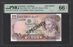 Northern Ireland 20 Pounds 1996 P133s2 Specimen Uncirculated Grade 66 - Picture 1 of 2