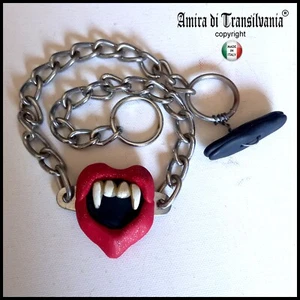 Gioiello Hip Hop Pendente Catena Rapper Punk Vampiro Cuore Collana Girocollo Set - Foto 1 di 24
