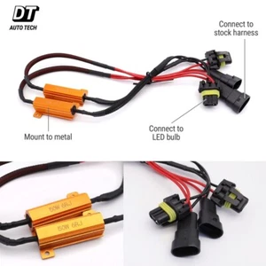 9005 LED DRL Fog Light Canbus 50W 6Ohm Load Resistor Wiring Canceller Decoder - Picture 1 of 5