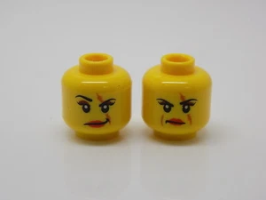 Lego Minifigure Head Female Scar over Left Eye, Raised Eyebrow Ann Lee #86 - Picture 1 of 1