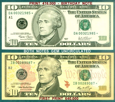 10 Dollars   2003 + 2006 ( 2 GEM STAR NOTES )  World paper money  banknotes. - Image 1 of 3