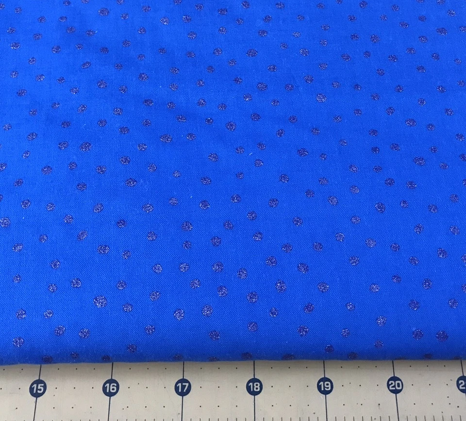 Tela de lunares azules brillantes 100 % algodón vendida por yarda #2014 Foto 1 de 1