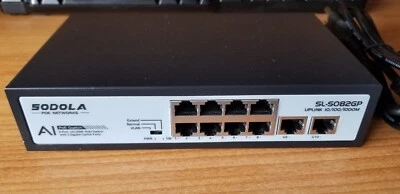 SODOLA 8 Port Gigabit PoE Switch with 2 Gigabit Ethernet Uplink ,8 PoE - Image 1 of 4