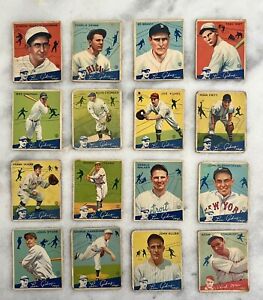 1934 Goudey Baseball Lot of 16 Cards