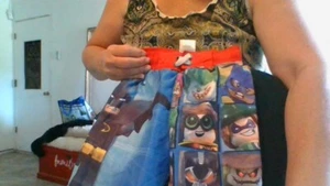 Lego Batman Boys Swimming Trunks Shorts Size 4/5 Mesh Interior Summer Ready! - Picture 1 of 22