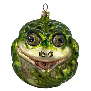 Slavic Treasures Aniball Frog Handmade Blown Glass Ornament Poland VTG Christmas - Picture 1 of 7