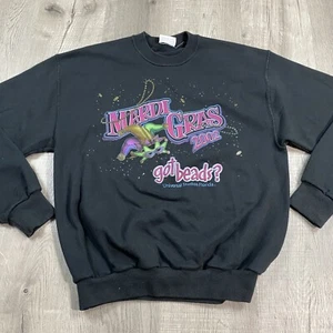 Vintage UNIVERSAL STUDIOS Mardi Gras 2002 Black Sweatshirt Size Large L - Bild 1 von 9