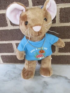 Build A Bear Mouse 11" Peluche - Camiseta Have A Mice Day - Collar con dije de calabaza - Imagen 1 de 5