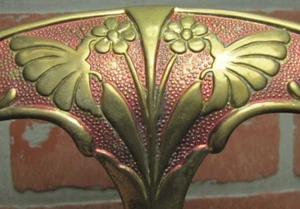Antique Bronze Art Nouveau Hanger Hook Bracket Butterfly Flower ornate brass wsh - Picture 1 of 12