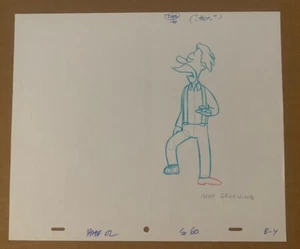 Matt Groening The Simpsons Signed Autographed Production Sketch BAS Certified #6 - Picture 1 of 3