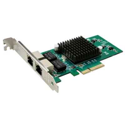 2 Ports RJ45 lan network Gigabit card 1000Mbps 1G 82576 PCIe 4x Server Lan Card - Image 1 of 4