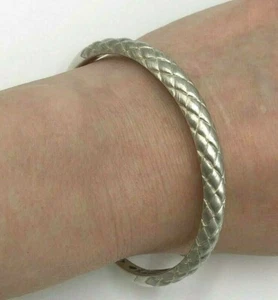 MICHAEL DAWKINS 925 Sterling Silver Skinny Cuff Bracelet QUILT SMALL 4 Available - Picture 1 of 7