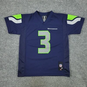 Seattle Seahawks Jersey Shirt Boy's Medium Blue NFL Football Short Sleeve Wilson - Picture 1 of 14