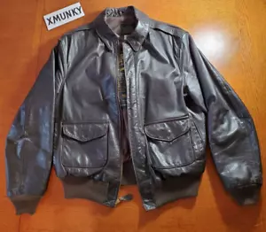 Giacca Avirex vintage uomo 42 pelle tipo A-2 bomber da volo 30-1415 USA - Foto 1 di 24