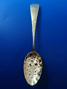 Jac Rose von Gorham Sterling Vermeil Beerenlöffel mit geprägter Obstschale 10078   - Bild 1 von 4