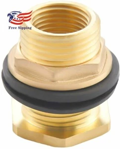 1-1/2" Female 2" Male Solid Brass Water Tank Connector Bulkhead Fitting 1PC - Picture 1 of 5