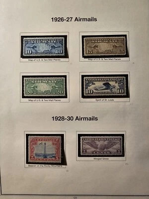 1926-1930 US Air Mail Stamps C7-C12, C16-C17 MNH - Image 1 of 4