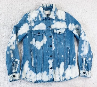 Joes Jeans Collared Trucker Denim Jean Jacket Shirt Bleached Womens Size Medium - Image 1 of 4