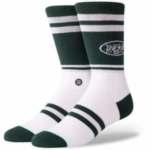 STANCE NFL New York Jets Logo Crew Socks Green & White - Mens Large 9 -12 - Picture 1 of 1
