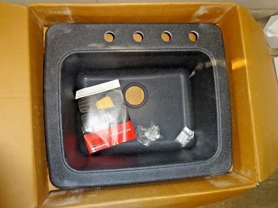 FRANKE GRANITE SSL2523-4 Fregadero de cocina de granito de un solo cuenco de montaje 26" X 22" Foto 1 de 3