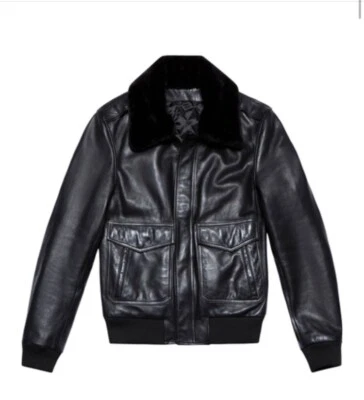 BLK DNM PILOT LEATHER JACKET. RRP- £900 - Image 1 of 4
