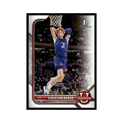 Christian Braun 2022 Bowman University #6 Basketball Card NM - Image 1 of 3