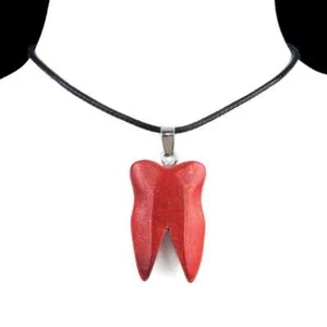 Tooth Necklace Women Men Natural Stone Teeth Pendant Healing Chakra Jewelry - Picture 1 of 88