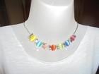 Produktbild - Halskette Collier gold cat's Eye bunt Glasstein Panzerkette Sommer Party