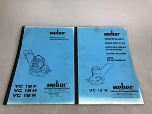 WEBER Rüttelplatte VC 18 F/H/R Ersatzteilliste + Bedienungsanleitung Wartung /2 - Bild 1 von 4