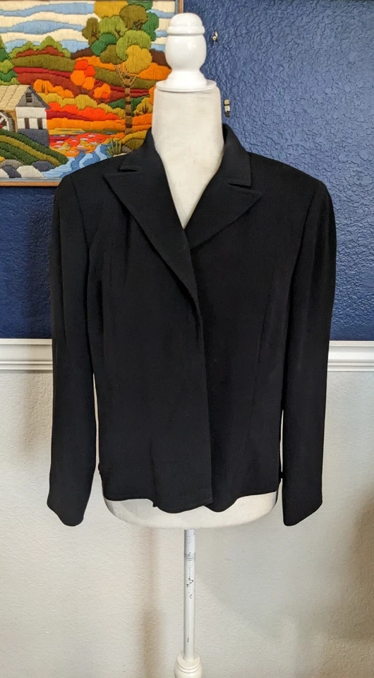 Chaqueta Blazer Profesional Worth Petite Cuello Negro Botón Carrera Talla 14 Grande Foto 1 de 4
