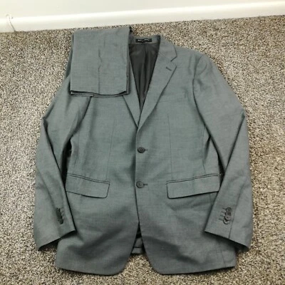 2020 Banana Republic 38R Slim Fit Stretch Sharkskin Gray Suit 32x30 - Image 1 of 4