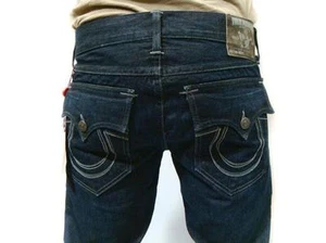 NUEVO CON ETIQUETAS TRUE RELIGION Jeans Para Hombre Ricky Pierna Recta Titan Logotipo Grande Nashville Azul - Imagen 1 de 7