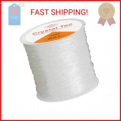 FQTANJU 100 Meter Clear Crystal Tec Stretch Beading Cord String Bead Cord for Br - Image 1 of 2