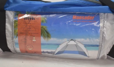 Mansader 5-6p Auto Beach Shelter Pop Up UV Protection Shade Tent 5-6 Person - Image 1 of 4
